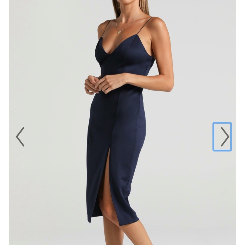 Navy Blue Showpo Midi Dress